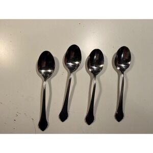 Wm A Rogers Deluxe Stainless Oneida Northland Spoons Set of 4 Flatware Silver